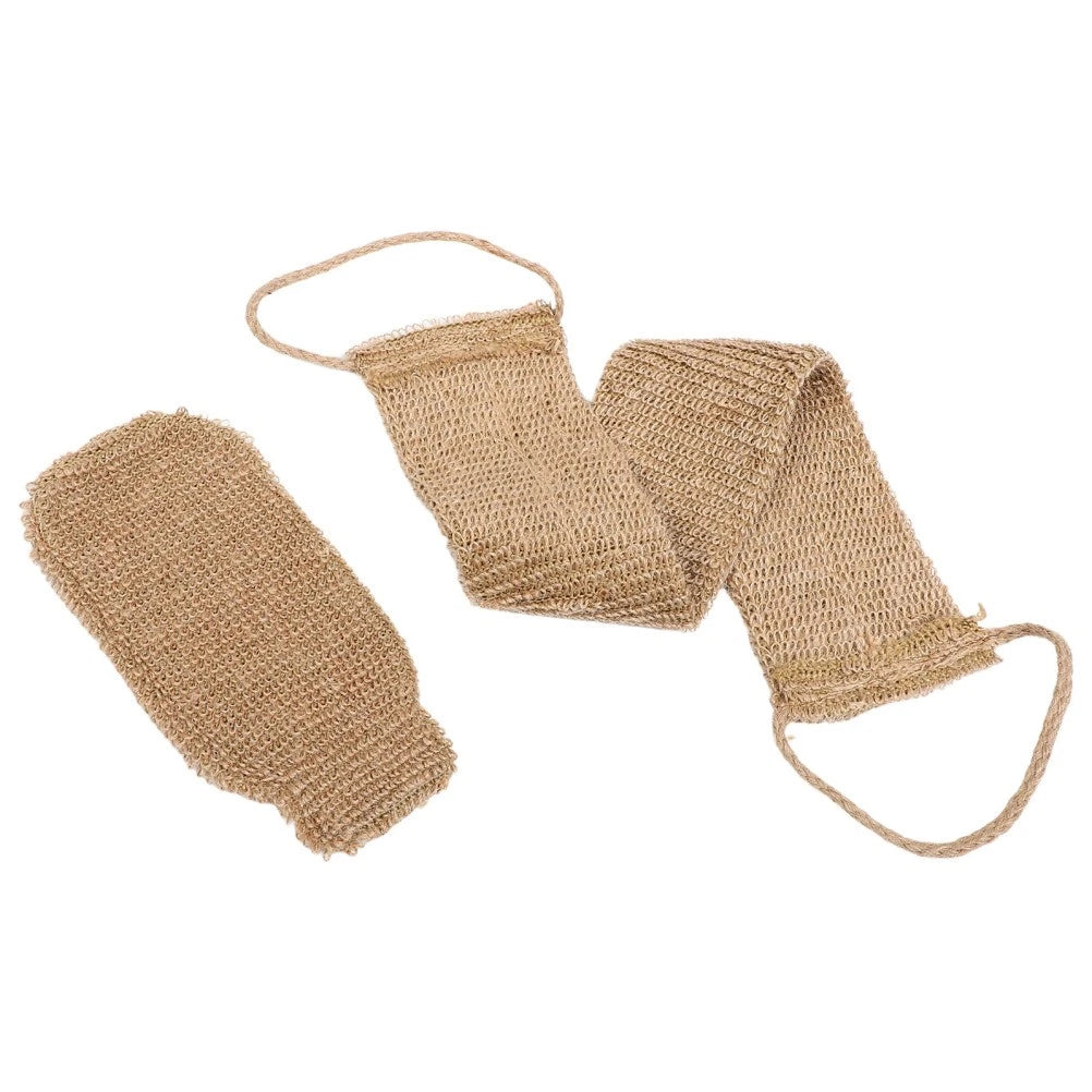 2 Pcs Back Rub and Bath Brush Cleaning Glove Body Exfoliator Scrubber Loofah