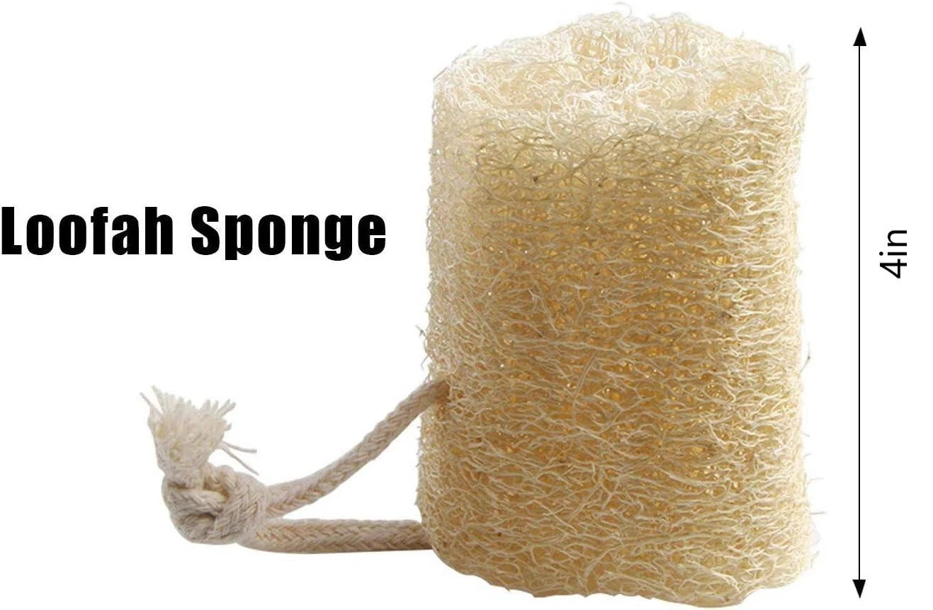 4pcs Natural Loofah Back Sponge Pads Body Scrubber Brush Loofa Bath Shower Spa