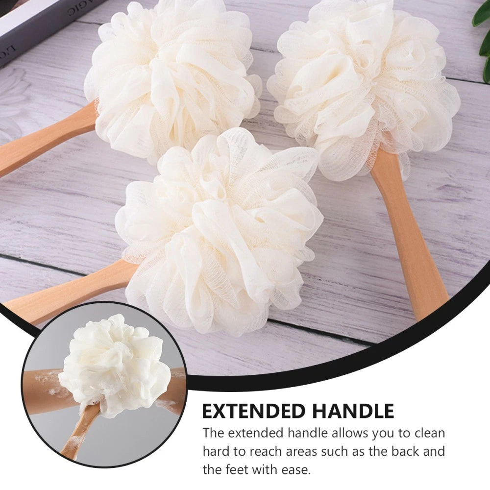 Exfoliating Bath Sponge Brush Long Handle Loofah Back Scrubber for Shower