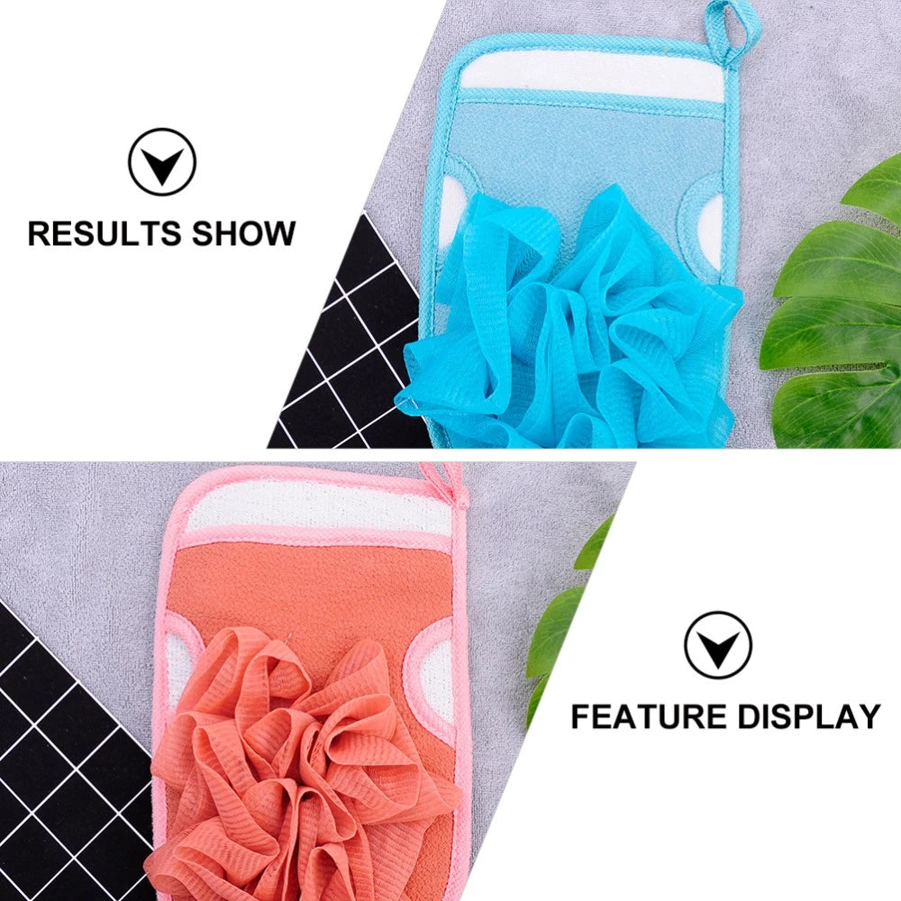 3pcs Shower Bath Gloves Brush Exfoliating Back Skin Scrubber Gloves Bath Ball