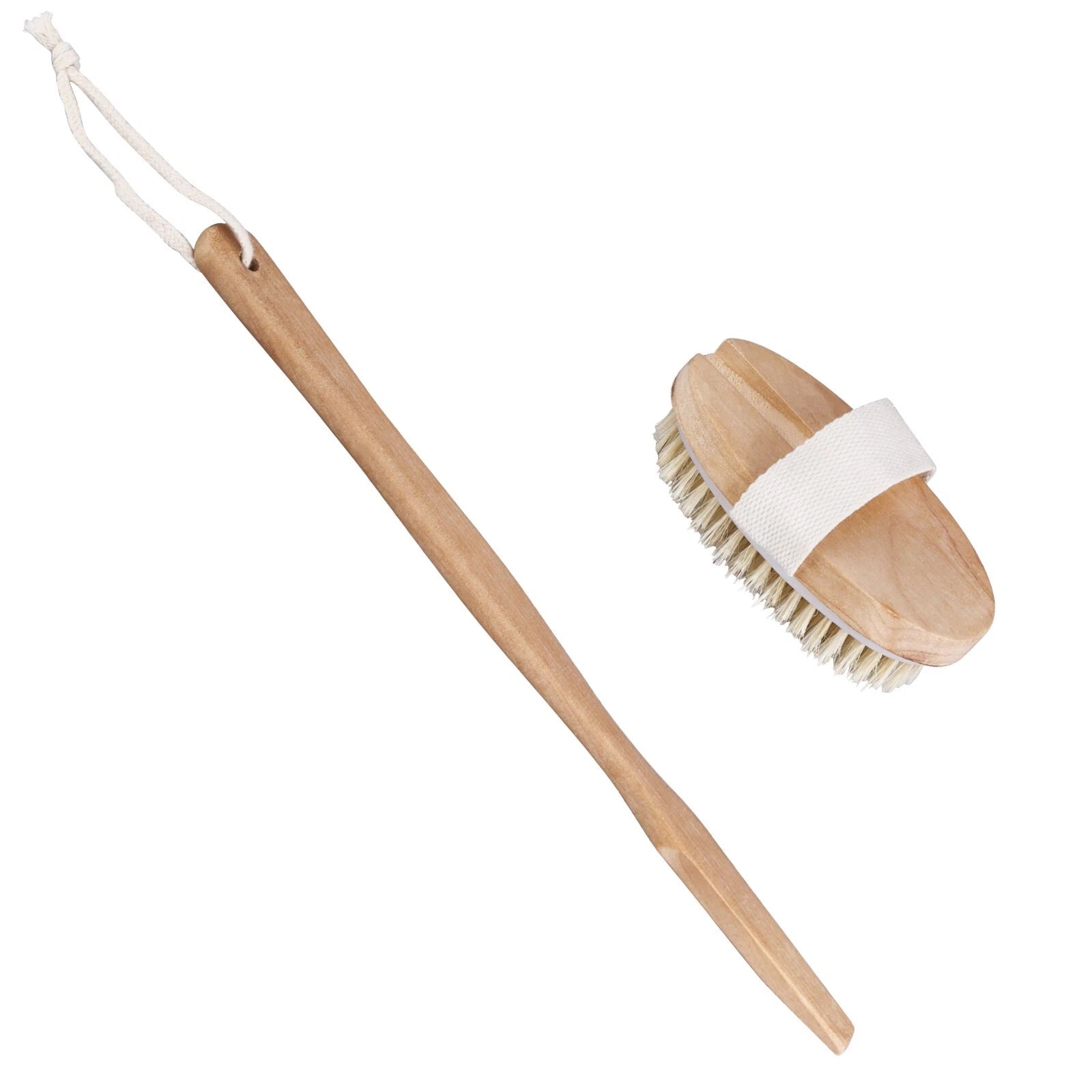 Premium Dry Skin Brush - Natural Bristle Wooden Scrubber for Spa & Shower Use US