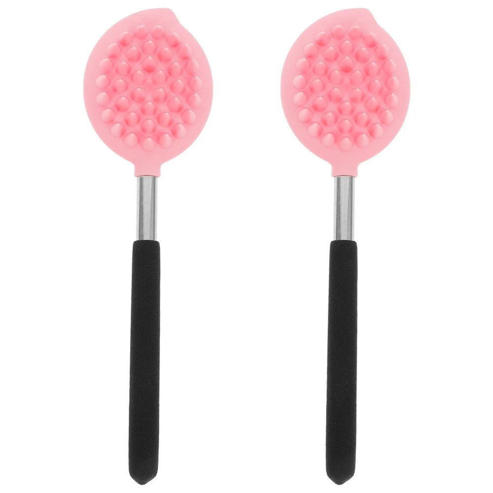 2 Pcs Bath Brush Child Ergonomic Silicone Body Scrubber Exfoliating