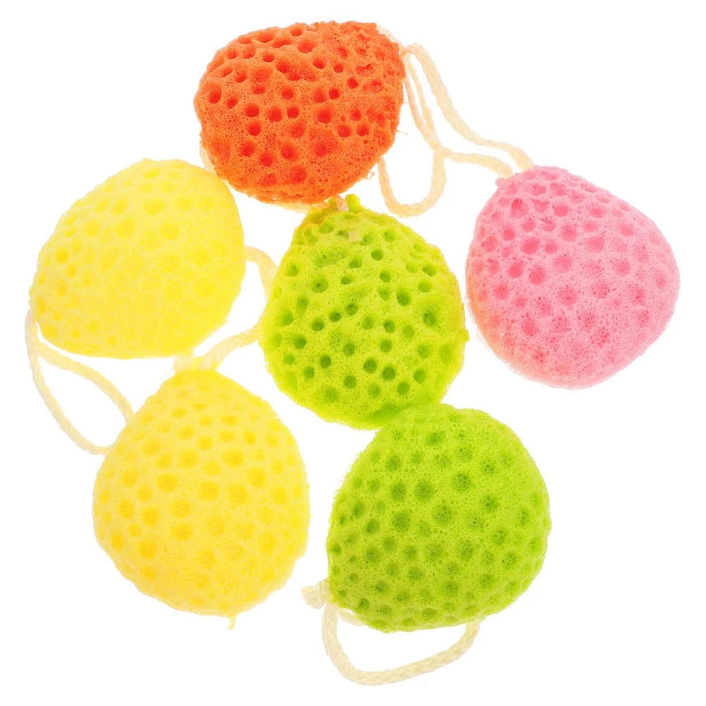 6 Pcs Sponge Bath Wipe Man Shower Body Scrubber Exfoliating Sponges for