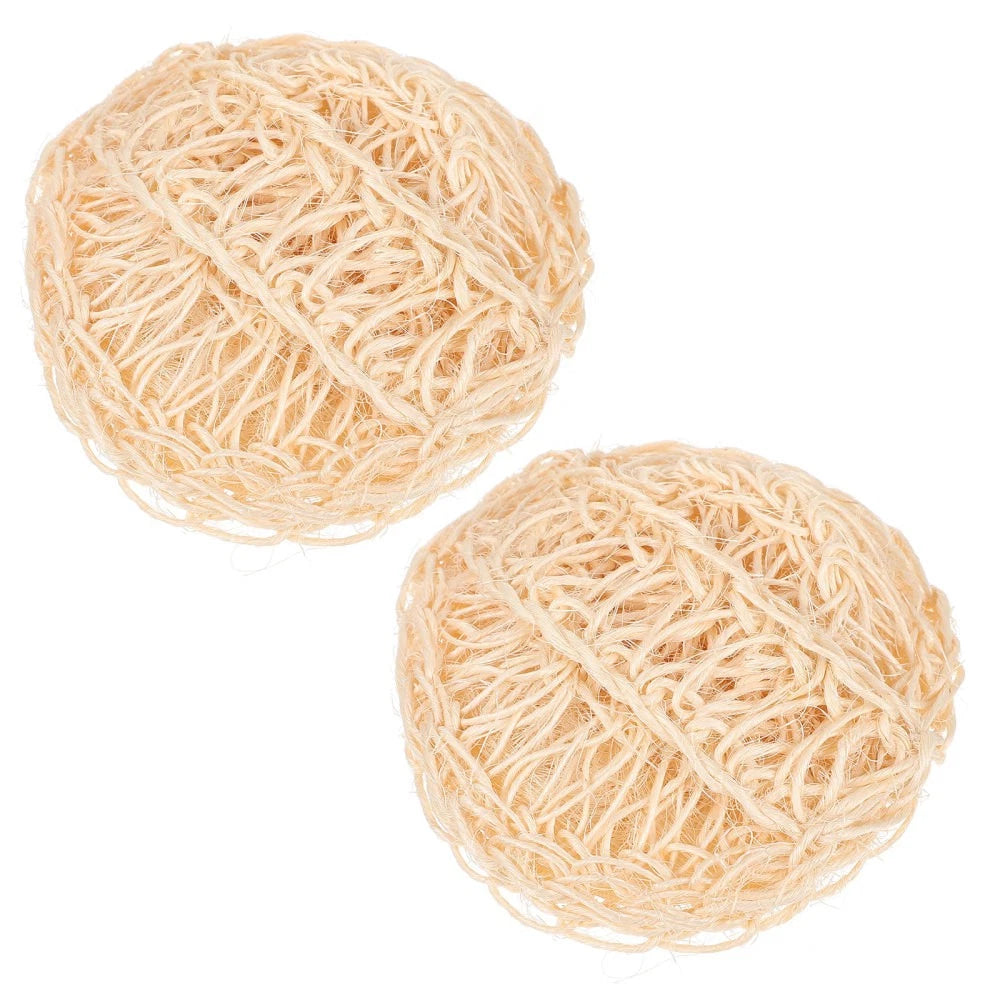 2 Pcs Sisal Bath Brush Body Scrub Balls Man Mother Scrubber Products