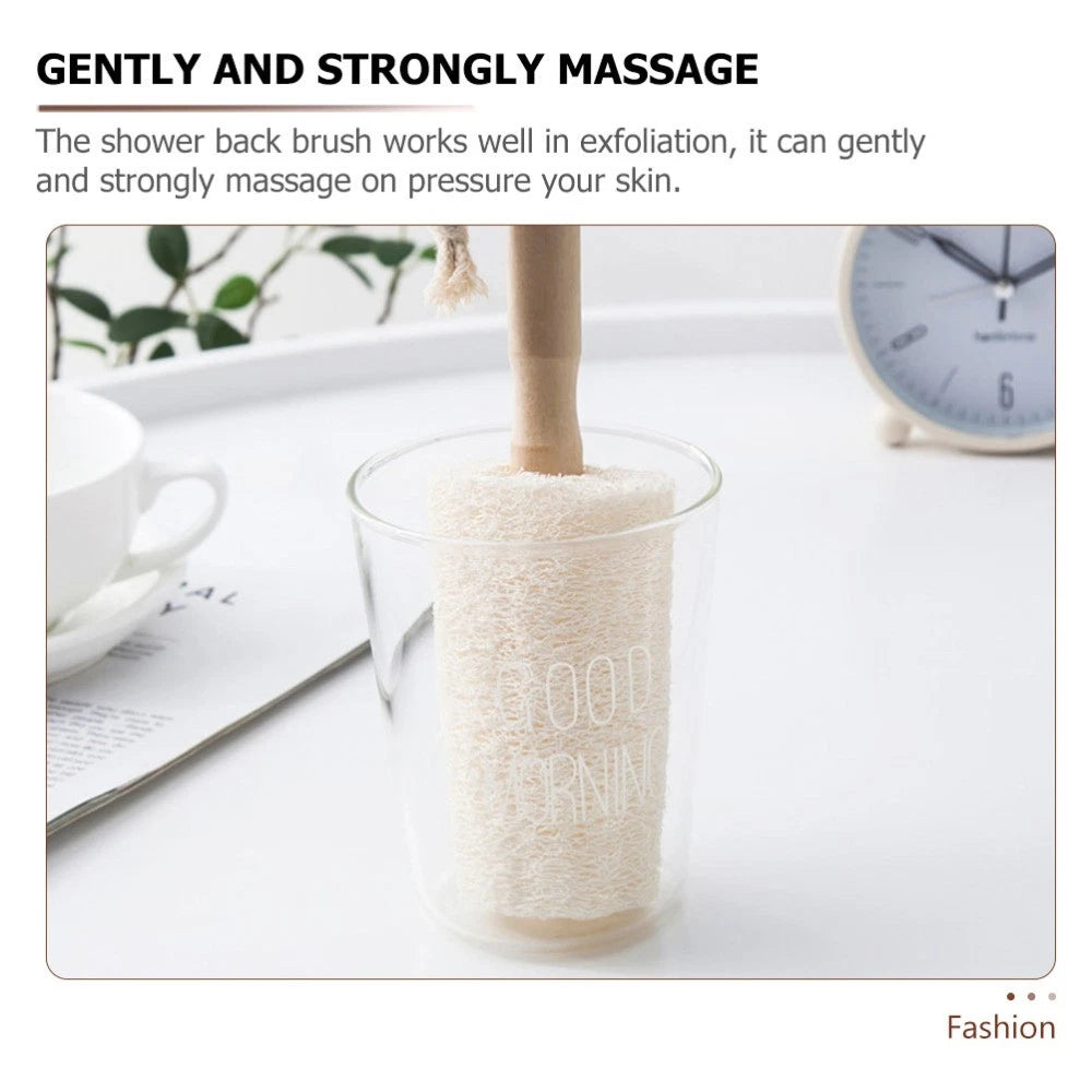 2Pcs Natural Loofah Bath Brush for Skin Care and Back Scrubbing