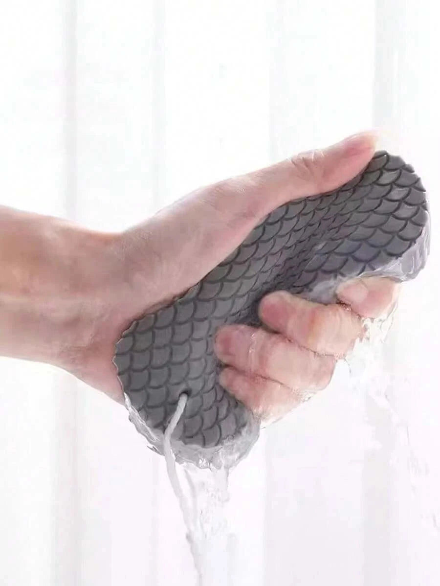 1-2 Exfoliating Body Sponge Bath Shower Scrubber Brush Wash Pad Dry Skin Remover