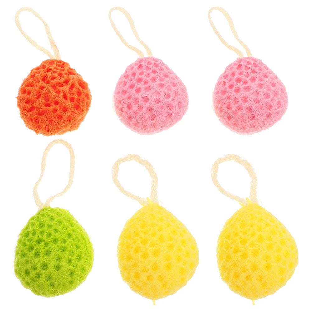 6 Pcs Sponge Bath Wipe Man Shower Body Scrubber Exfoliating Sponges for