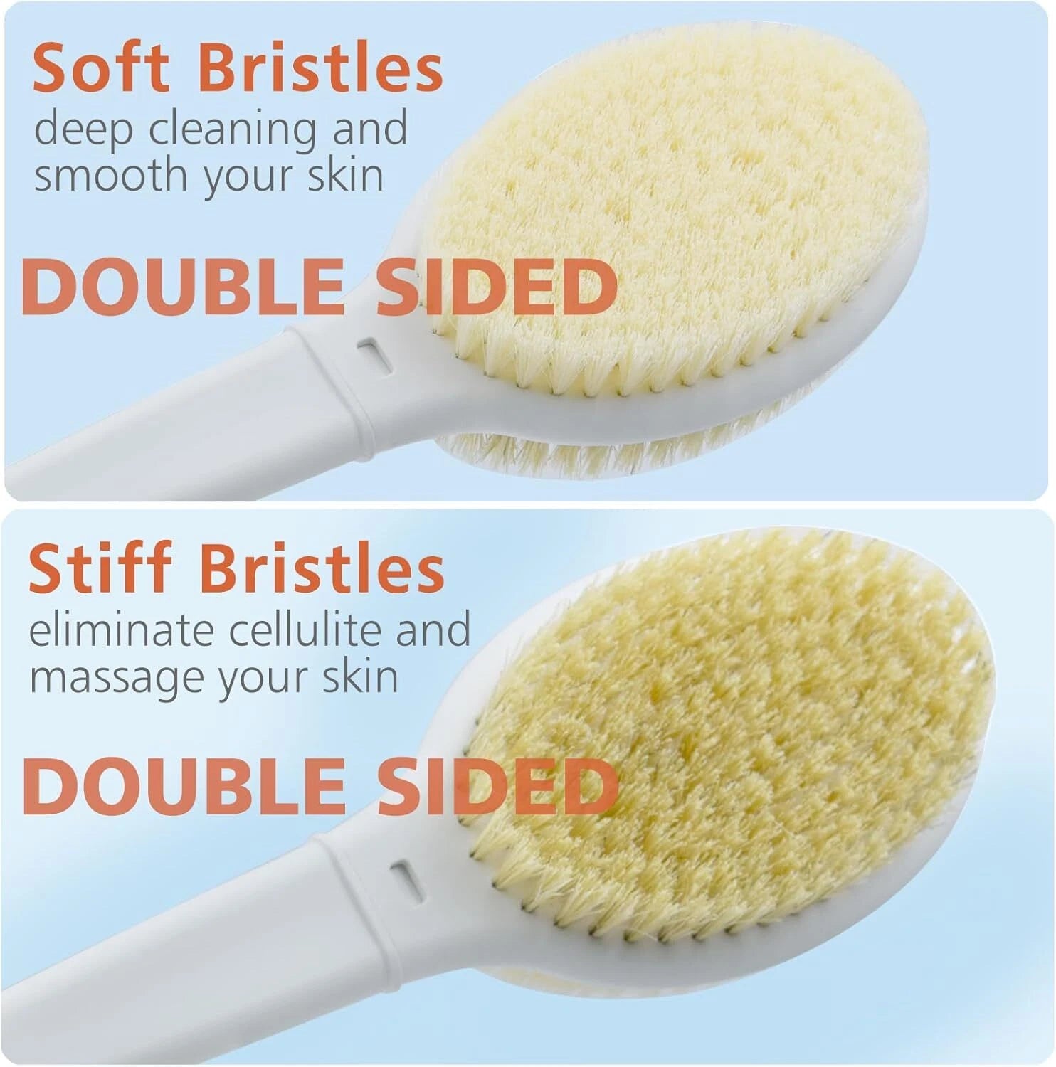 20.5 Back Bath Brush Long Handle for Shower for Elderlymen and Womenback Scrubb
