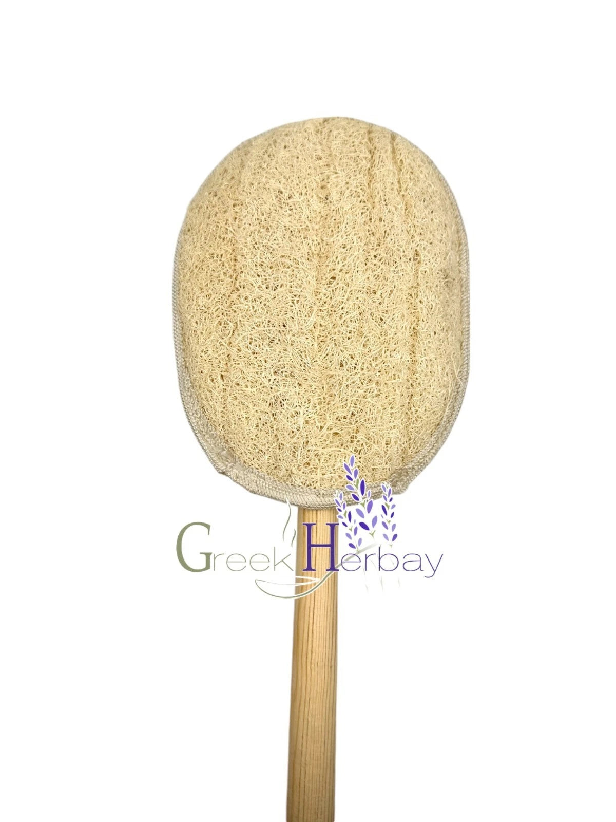 Natural Loofah Brush Sponge - Wooden Pole (55cm 21.5inches) Bath Shower