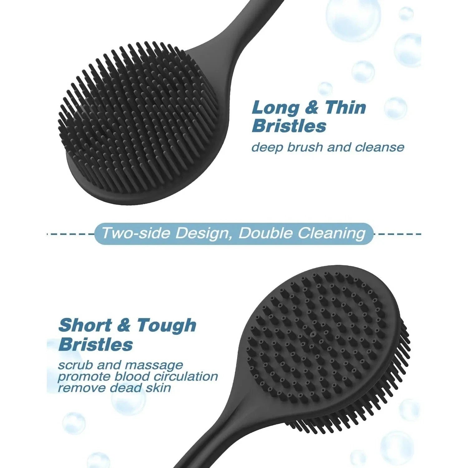 Bath Shower Brush with Handle – Soft Back Scrubber & Exfoliating Skin Massager