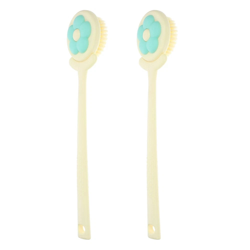 2pcs Long Handled Bath Brush For Shower With Soft Bristles Exfoliating Body
