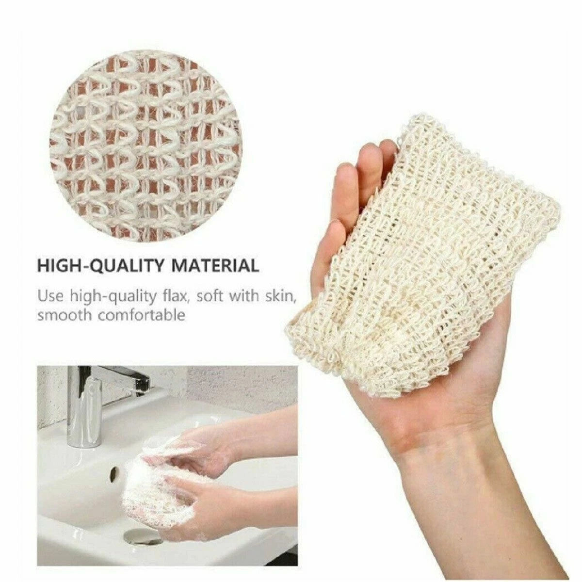 1-5 Pack Faux Sisal Soap Bag Exfoliating Soap Saver Pouch Holder US