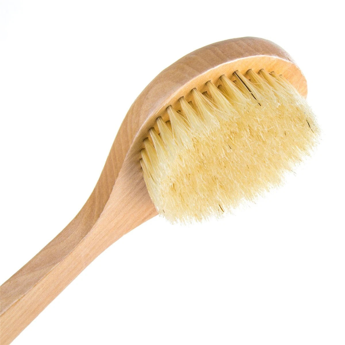 NATURAL BRISTLE WOODEN  BATH/SHOWER Long Handle BACK BRUSH Exfoliate Skin Scrub