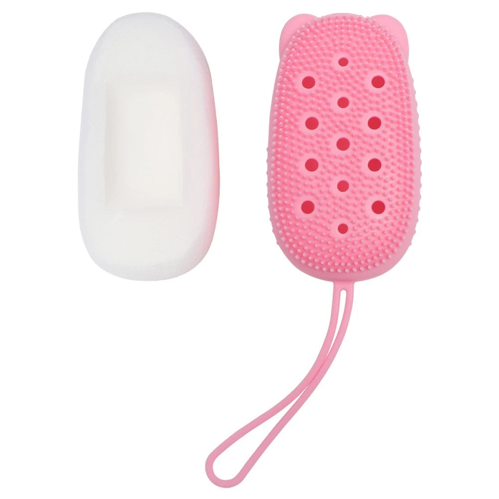Automatically Soak Bath Scrub Silicone Bath Brush Soap Storage Bath Tool