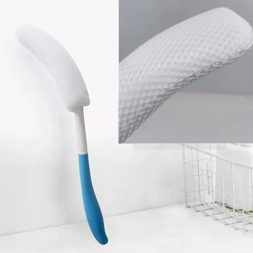 Long Anti-Slip Curved Handle Bath Body Brush Bath Brush for Middle Aged, Elderly