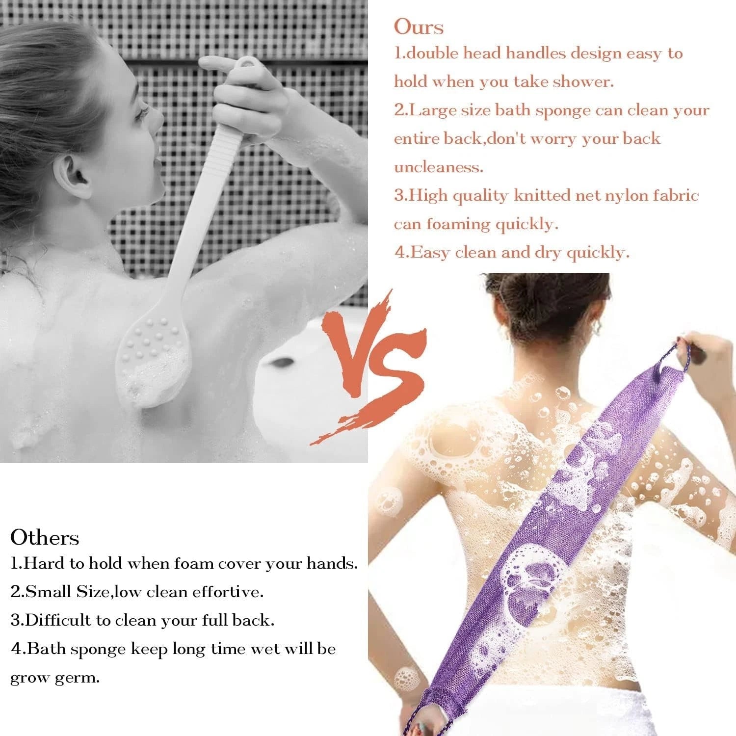 5 Pieces African Net Sponge with Handles