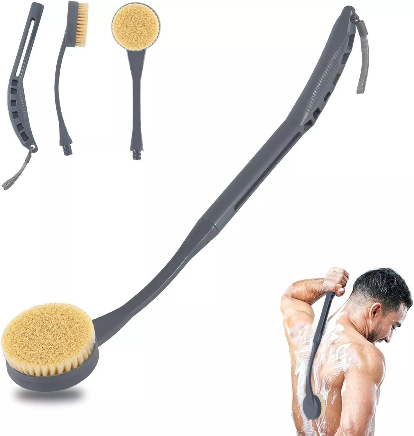 Back Scrubber for Shower,20.5" Bath Brush Long Handle for Shower for Deep Clean,