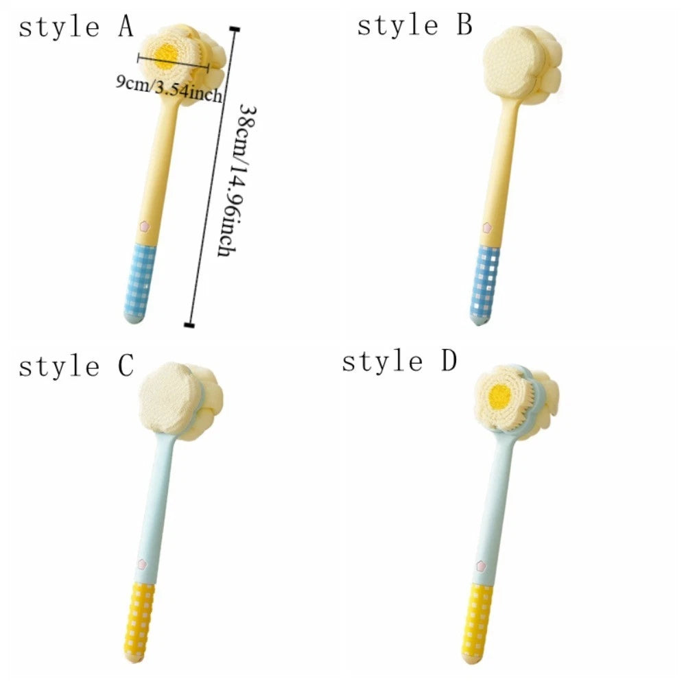 Dual-Sided Dopamine Flower Bath Brush Flower Design Back Scrubber  Spa