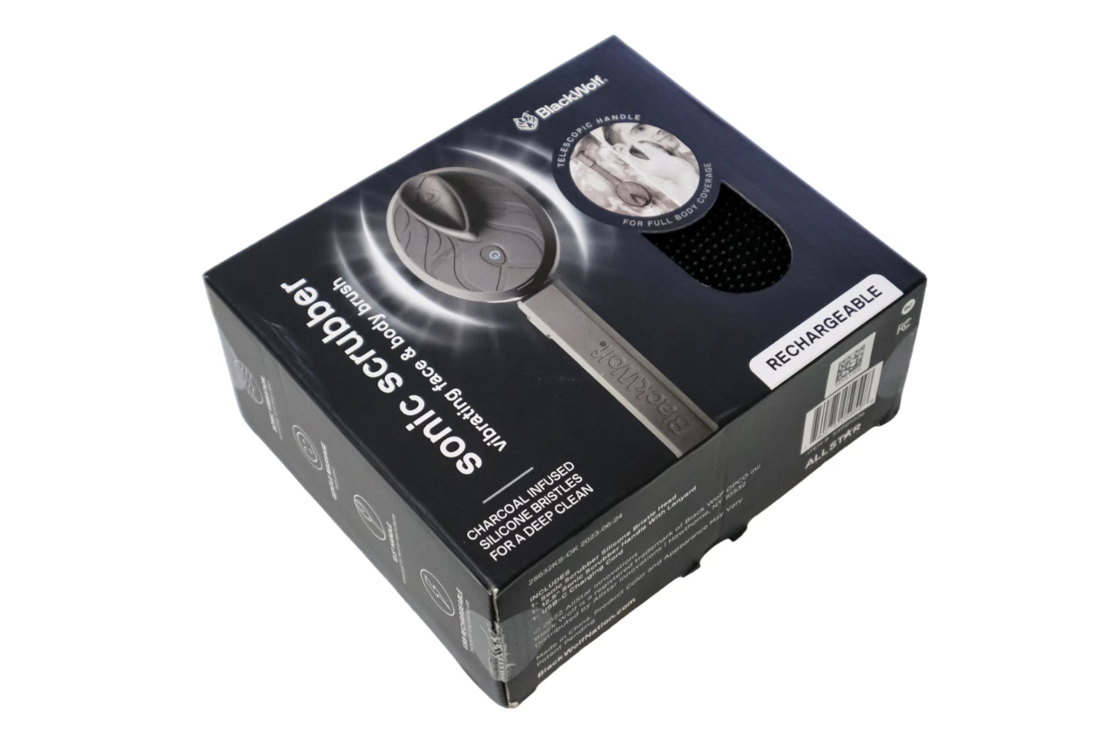 BlackWolf Sonic Scrubber Vibrating Face & Body Brush | Rechargeable | New