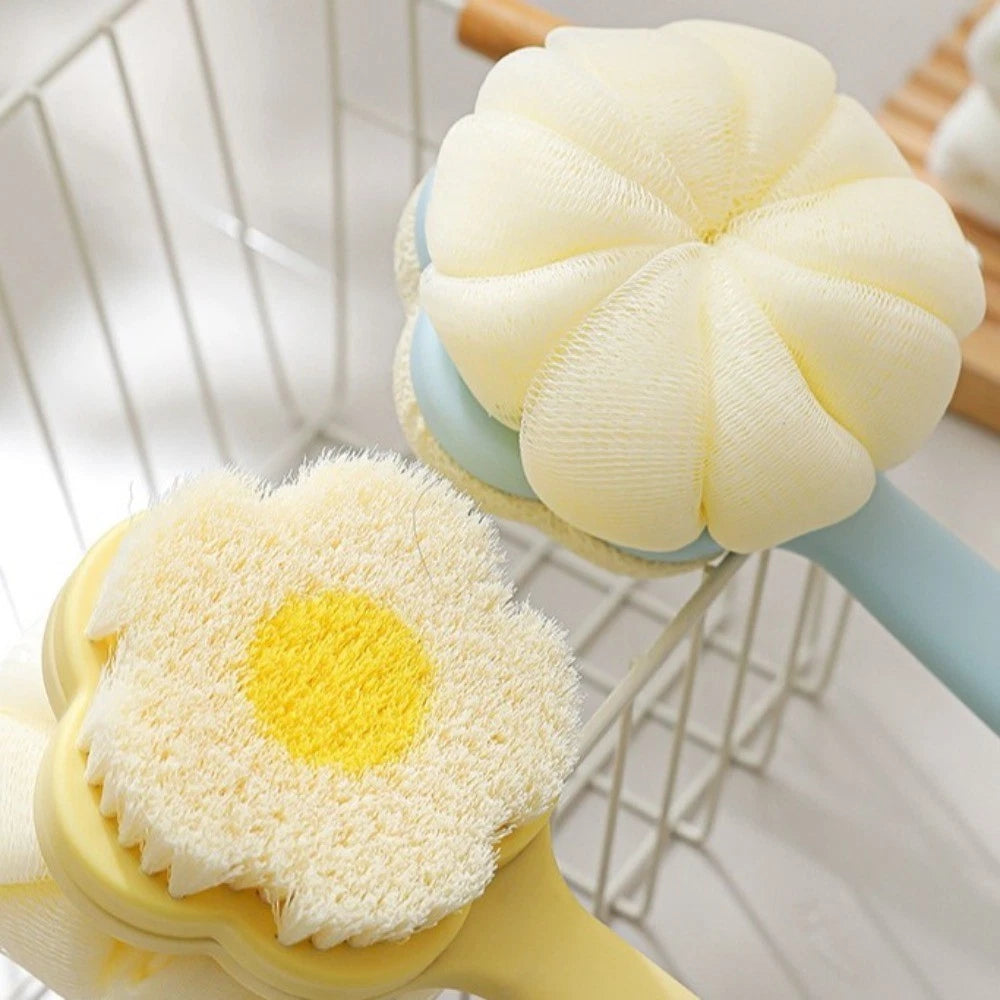 Dual-Sided Dopamine Flower Bath Brush Flower Design Back Scrubber  Spa