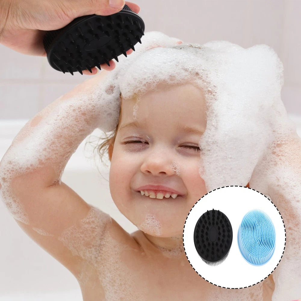 2 Pcs Bath Brush Baby Man Shower Scrubber Removable Silicone Body