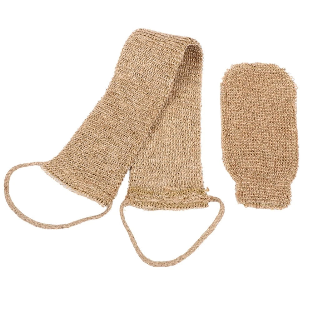 2 Pcs Back Rub and Bath Brush Cleaning Glove Body Exfoliator Scrubber Loofah