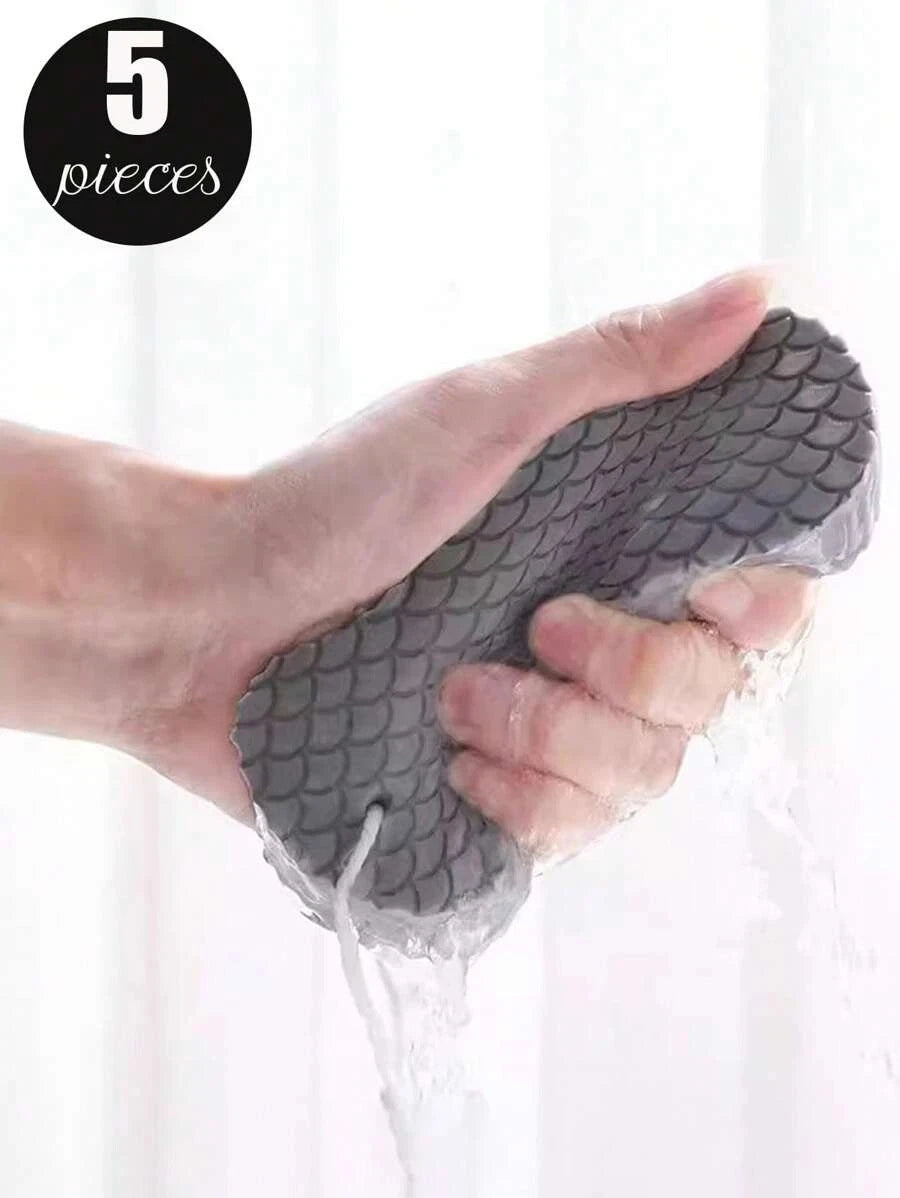 1-2 Exfoliating Body Sponge Bath Shower Scrubber Brush Wash Pad Dry Skin Remover