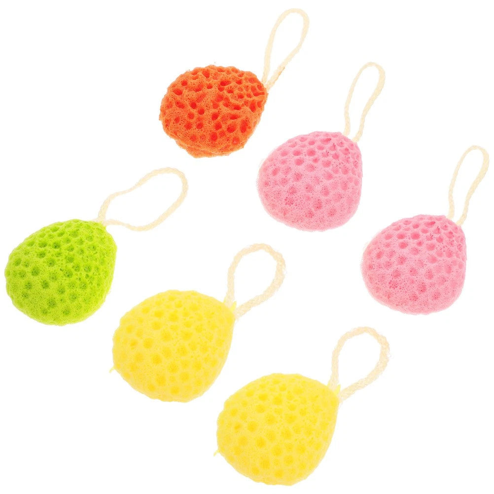 6 Pcs Sponge Bath Wipe Man Shower Body Scrubber Exfoliating Sponges for