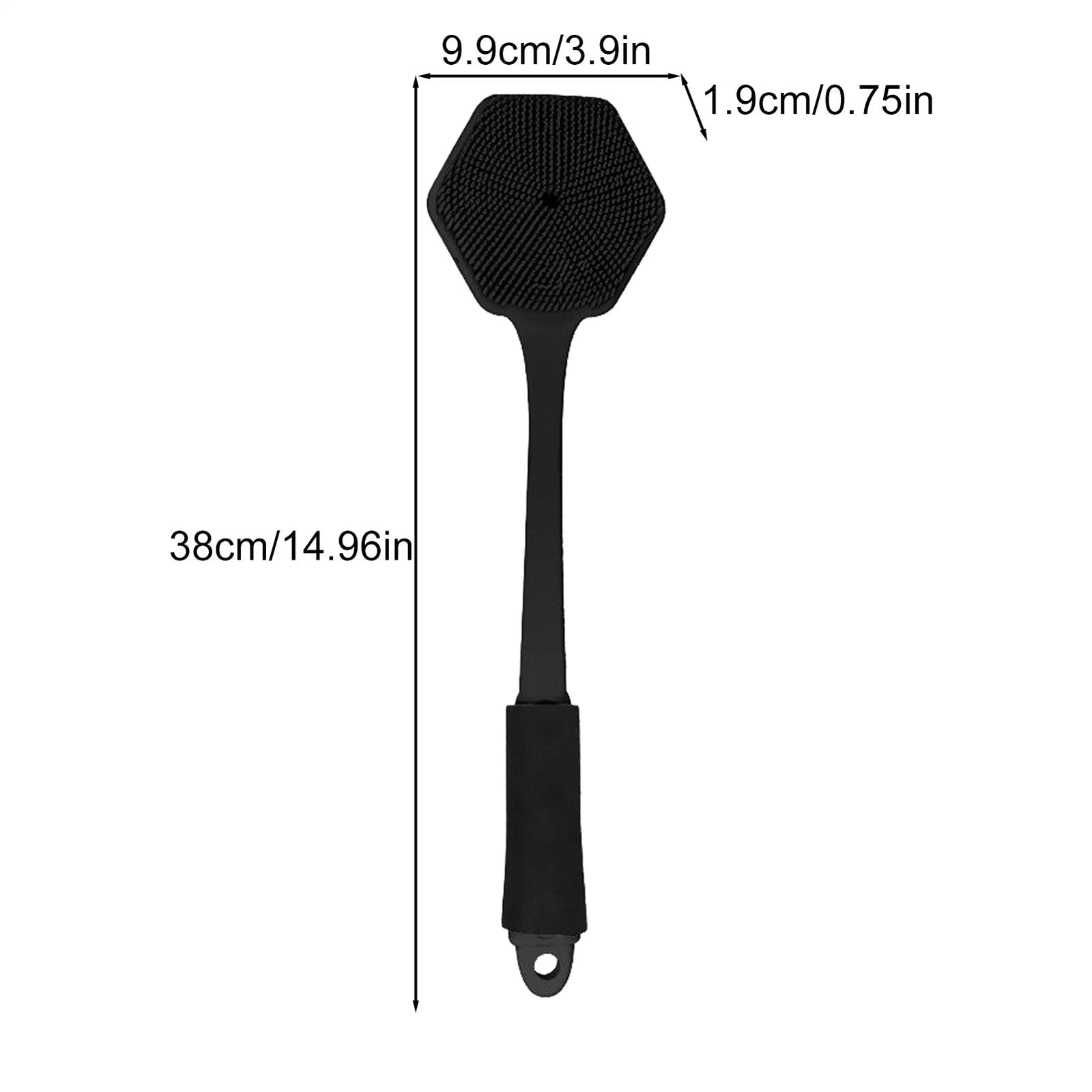 Back Scrubber for Shower Soft Silicone Bath Body Brush with Long Handle