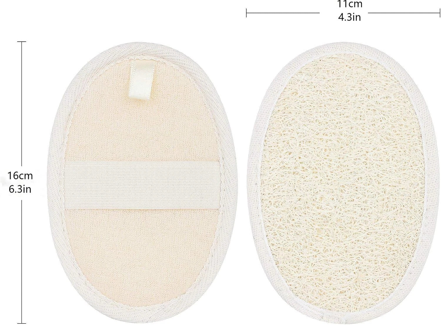 4pcs Natural Loofah Back Sponge Pads Body Scrubber Brush Loofa Bath Shower Spa