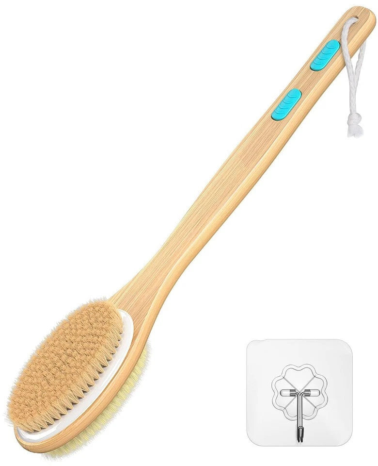 Back Scrubber for Shower, Long Handle Dual-Sided Shower Brush with Soft