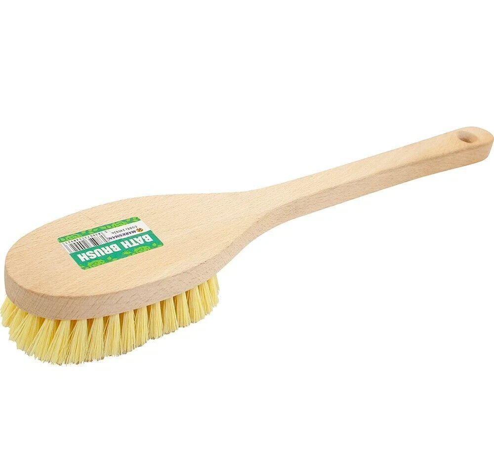 Long Handle Natural Wooden Bristle Shower Bath Body Brush loofah Back Scrubber