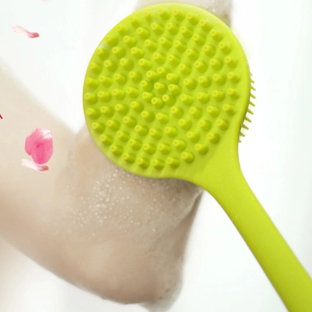 Bath Brush Man Body Exfoliator Silicone Shower Scrubber Back for Long Handle