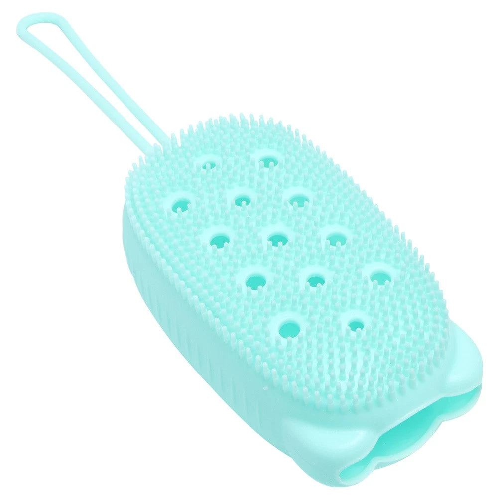 Automatically Soak Bath Scrub Silicone Bath Brush Soap Storage Bath Tool
