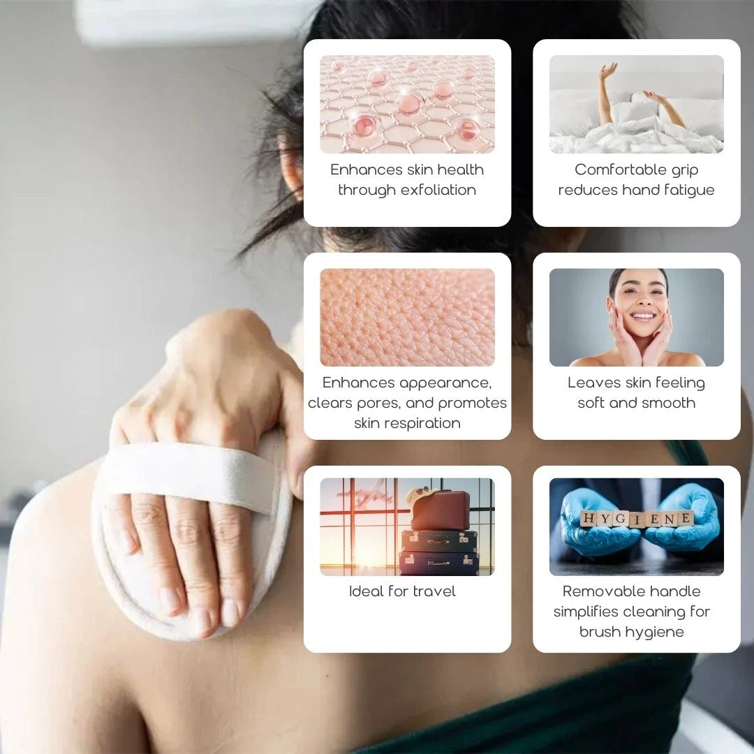 Organic B Bath Brush | 14-inch Brush with Removable Wood Handle