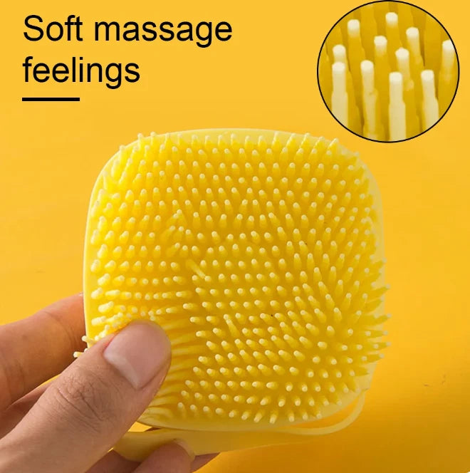 Pet Dog Cat Silicone Softy Massage Bath Brush Scrubber Shampoo Dispenser Shower