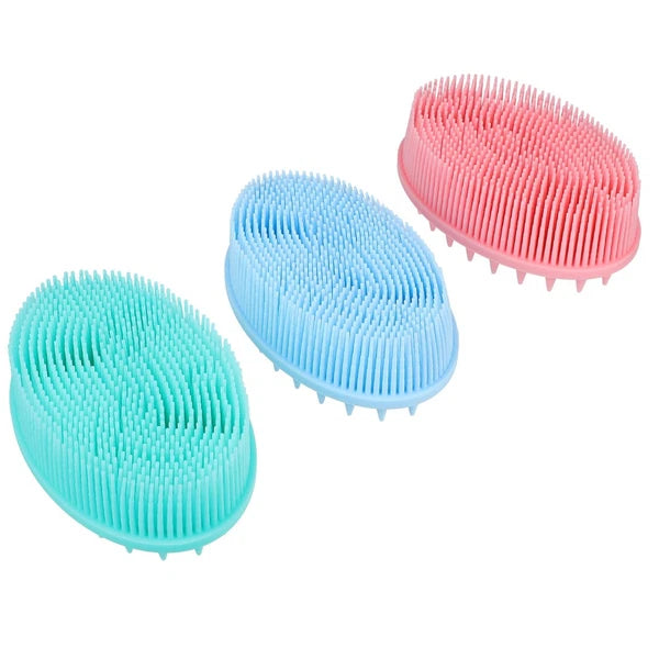 Silicone Baby Bath Hair Brush Infant Massage Exfoliation Shower Brush Scrubber