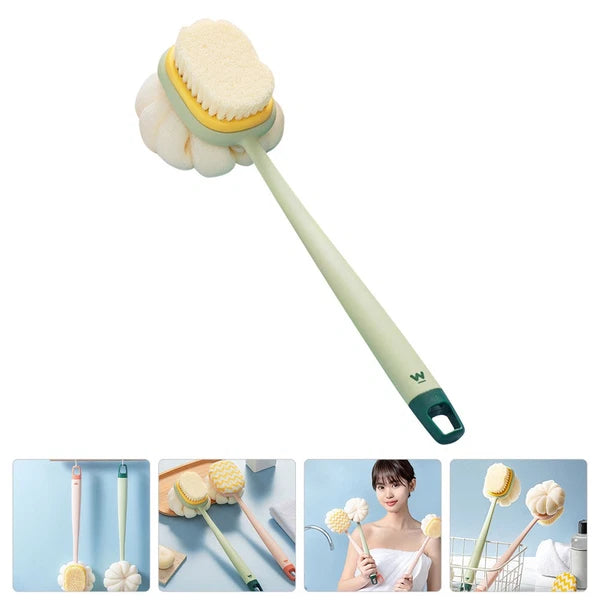 Double Side Bath Brush Body Scrubber Long Handle Back Scrubber Scrub Bath