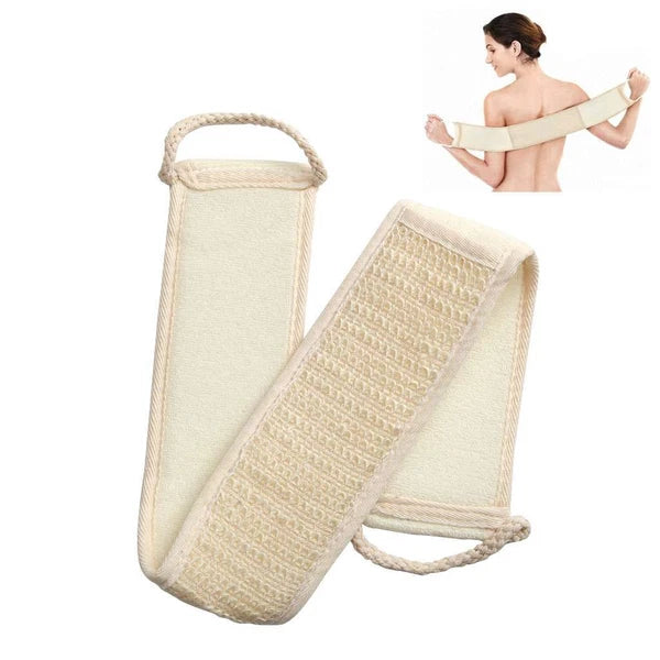 Back Scrubber Bath Shower Strap Loofah Spa Skin Brush Sponge Body Exfoliating