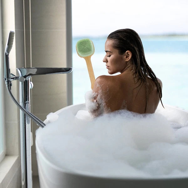 Bath Brush Miss Exfoliating Back Scrubber Body with Handle Silicone for