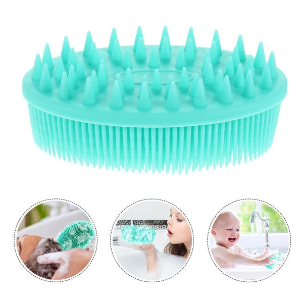 Silicone Baby Bath Hair Brush Infant Massage Exfoliation Shower Brush Scrubber