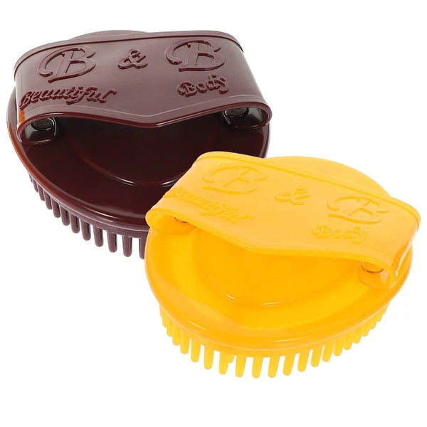 2 Pcs Multifunctional Massage Brush Scrubbing with Handle Back Shower