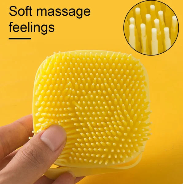 Pet Dog Cat Silicone Softy Massage Bath Brush Scrubber Shampoo Dispenser Shower