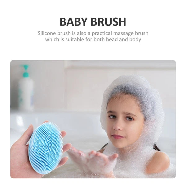 2 Pcs Bath Brush Baby Man Shower Scrubber Removable Silicone Body