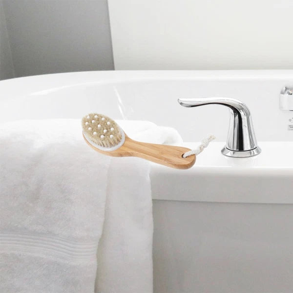 Long Bathing Shower Brush with Handle Portable Body Exfoliating Shower Beads