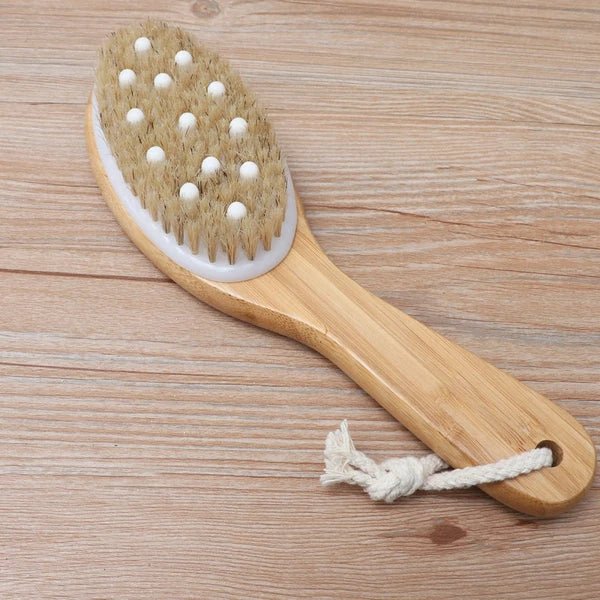 Long Bathing Shower Brush with Handle Portable Body Exfoliating Shower Beads