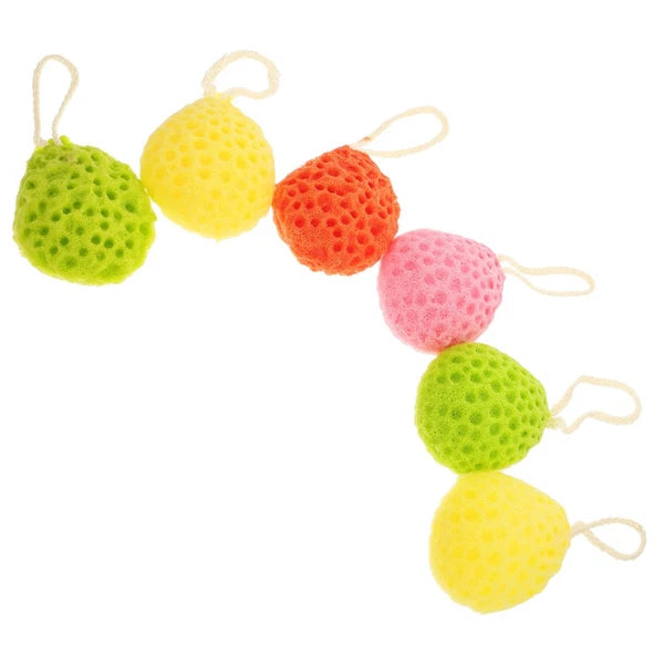 6 Pcs Sponge Bath Wipe Man Shower Body Scrubber Exfoliating Sponges for