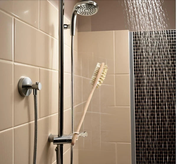 3in1 Wooden Long Handle Body Back SCRUBBER MASSAGER ANTI-CELLULITE Bath Brush UK