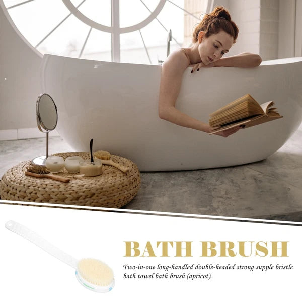 Double-head Shower Brush Man Long Handle Bath Back Cleaning Washing