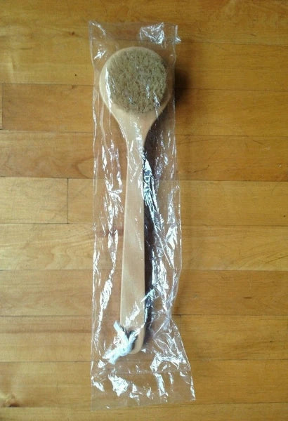 Natural Bristle Wooden Bath Shower Body Back Dry Skin Bath Brush Spa Scrubber